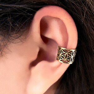 Manchette d'oreille en laiton - Tour d'oreille - Faux bijou d'oreille - Bijoux de manchette d'oreille - Boucles d'oreilles manchette - Boucles d'oreilles wrap - Boucle d'oreille cartilagineuse - Bijou d'oreille non percé (EC35)