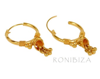 22k Gold Plated stud  Earrings Indian Ethnic Jewelry Hoop Creole Earring 