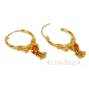 22k Solid Gold Earrings, Indian Hoop Earrings, Ethnic Gold Earrings, Native Earrings, Native Jewelry, Boho Earrings, Boho Jewelry