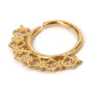 Gold Nose Ring - Gold Nose Hoop - Indian Nose Ring - Tribal Nose Ring - Nose Jewelry - Nose Piercing - Nostril Ring - Nostril Jewelry NL6GP