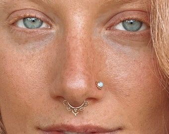 Fake Septum Ring - Faux Septum Ring - Fake Piercing - Clip On Piercing - Clip On Septum - Septum Jewelry - Septum Cuff - Nose Jewelry (SPF4)