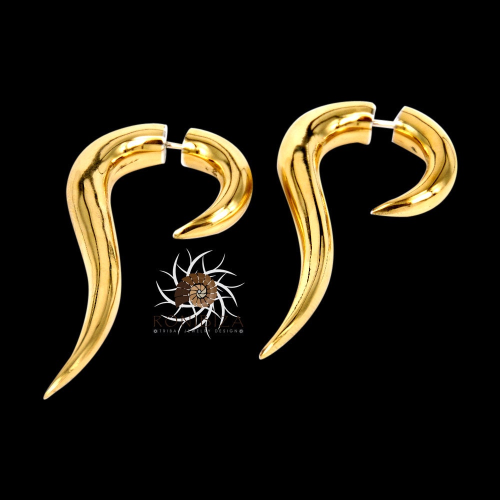 Aaloka Fake Gauge Earrings Faux Gauge Earrings Fake Ear Etsy Israel