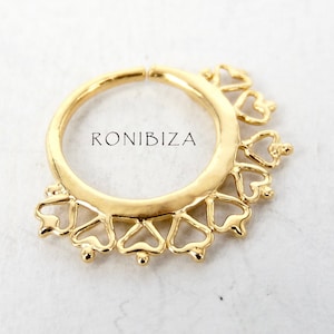 Anneau de nez plaqué or, anneau de nez indien, bijoux de narine, cerceau de nez tribal, piercing nez, piercing hippie, cerceau de nez bohème, anneau de nez orné