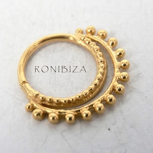 Anillo de nariz de oro - Aro de nariz de oro - Anillo de nariz indio - Anillo de nariz tribal - Joyería de nariz - Perforación de nariz - Anillo de fosa nasal - Joyería de fosa nasal NL11GP