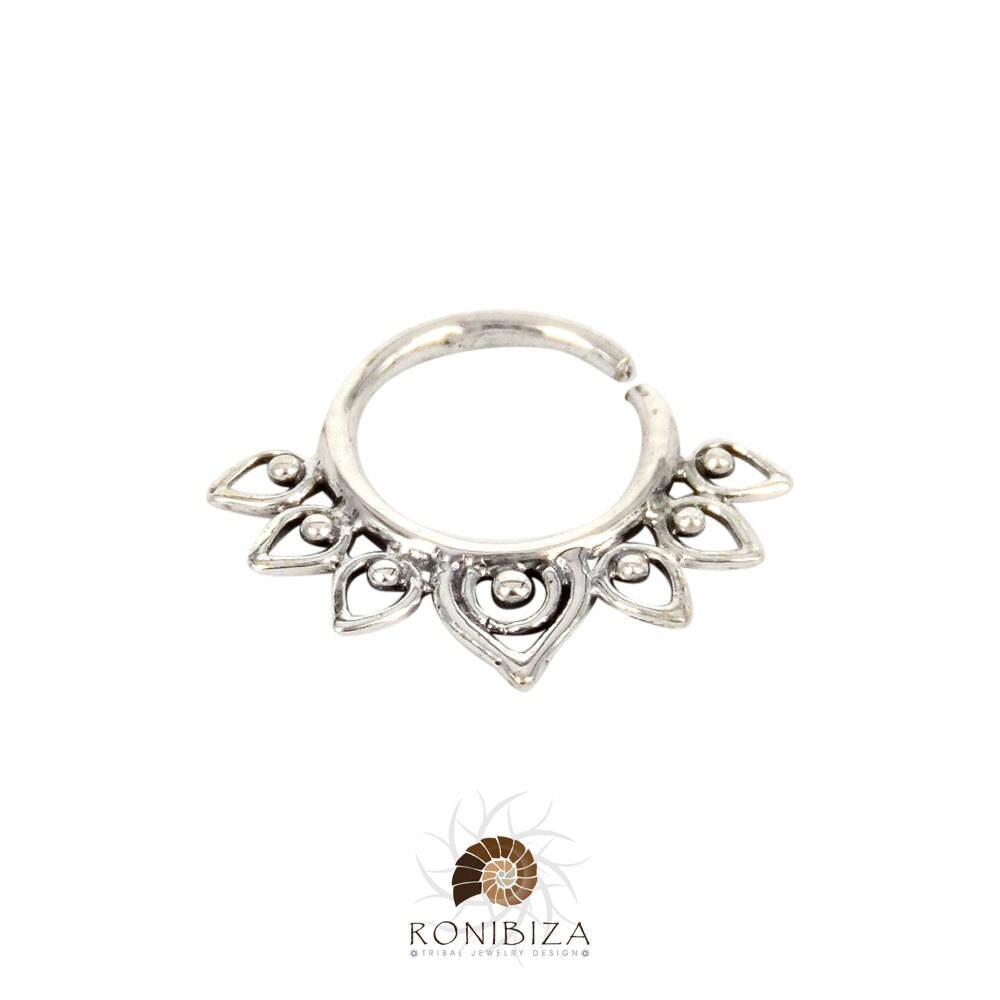 Lotus Silver Septum Ring Septum Jewelry Septum Piercing Etsy