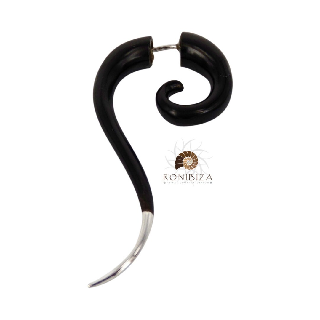 Black Fake Gauges, Fake Plug Earrings, Faux Gauge Earrings, Fake Ear