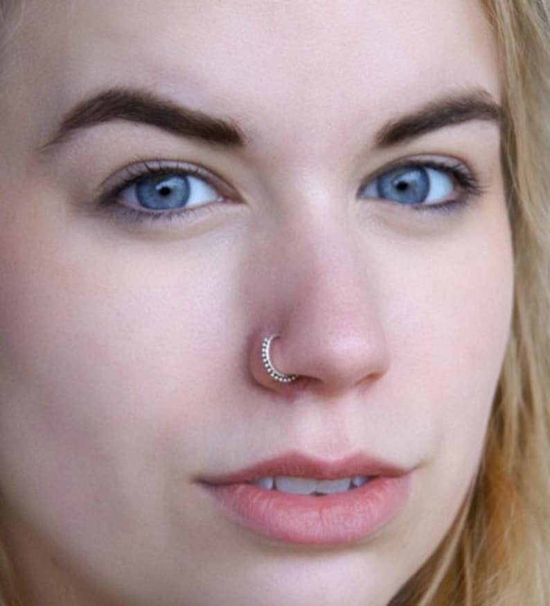 Indian Nose Ring 20g Nose Piercing Silver Nose Hoop Nose Etsy