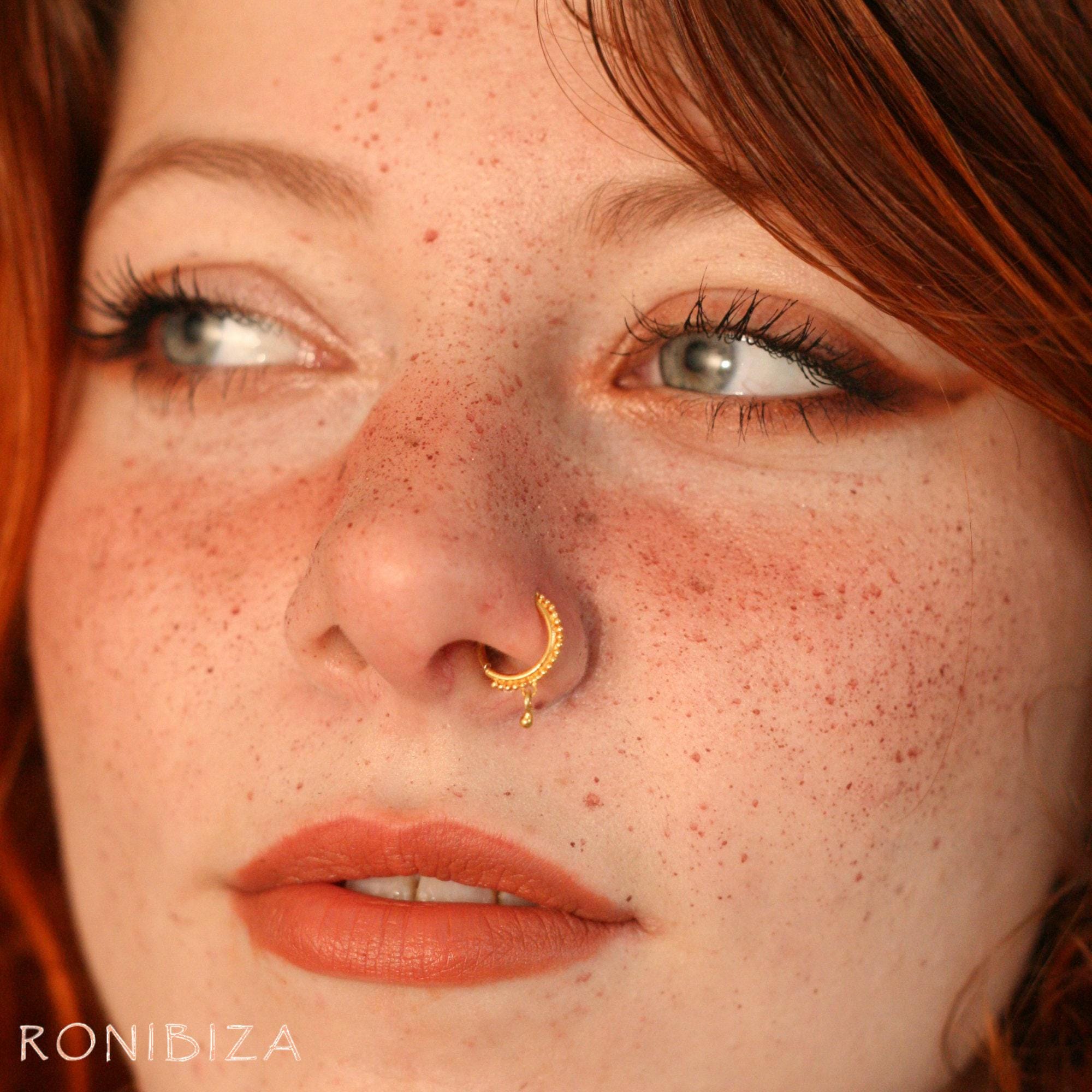 Indian Nose Ring, Gold Nose Ring, Nose Ring Hoop, Nose Piercing, Nostril Jewelry, Dangle Nose Ring, Tribal Nose Ring, Piercing Jewelry