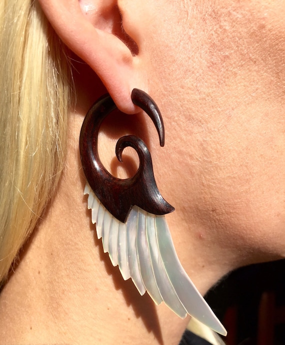 Split Earrings Fake Piercing Kunal Fake Gauge Earrings Fake Ear Gauge Gauge Jewelry Faux Gauge Earrings Fake Ear Stretcher