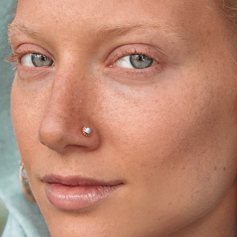 Nostril Gold Nose Stud Nose Piercing NG28 Nose Jewelry Gemstone Nose Stud Tribal Nose Stud Tiny Nose Stud Indian Nose Stud 