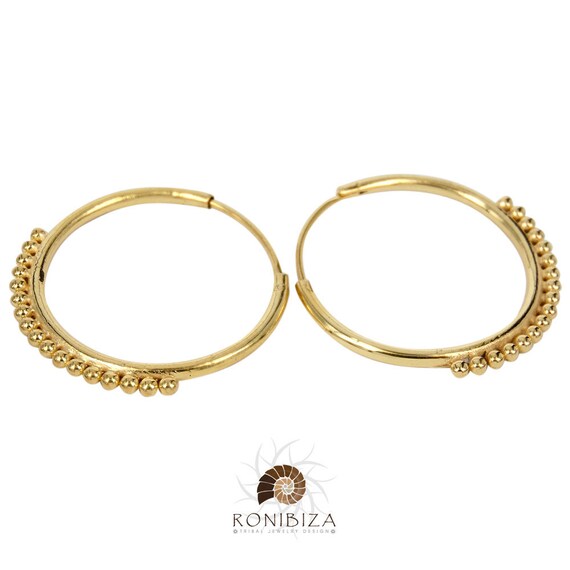 Pendientes De Oro Aros De Oro Aros Etnicos Aros Gitanos Etsy Mexico