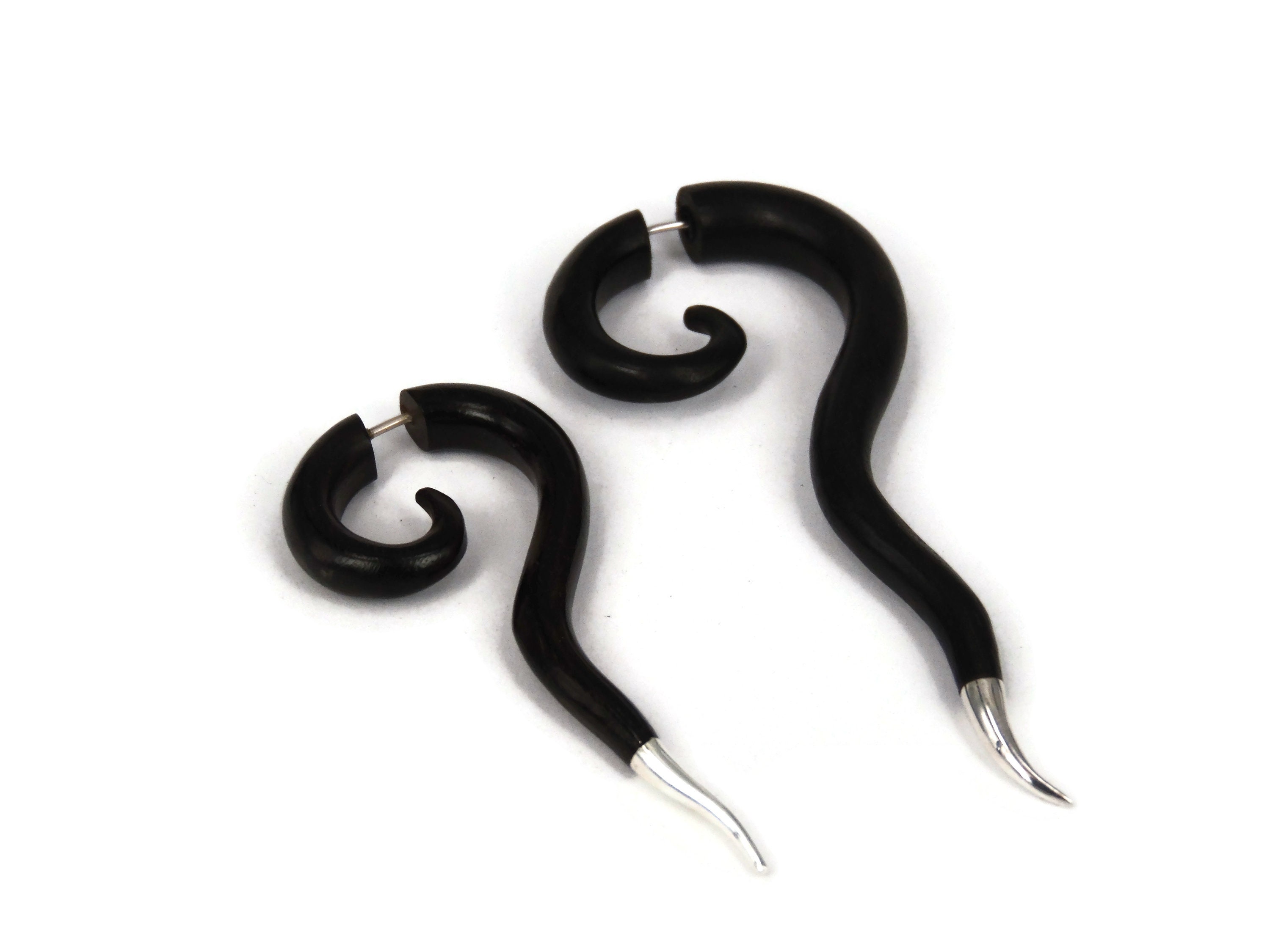 Gioielli Etnici Uomo Donna Orecchini Finti A Dilatatore In Corno