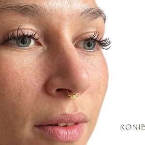 Spiral Gold Septum Ring - Septum Jewelry - Septum Piercing - 16G Septum Ring - Tribal Septum Ring - Indian Septum Ring - Tragus Ring (G23)