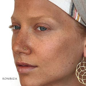 Gold Nose Stud - Tiny Nose Stud - Small Nose Stud - Tribal Nose Stud - Indian Nose Stud - Nose Jewelry - Nose Piercing - Nostril (NG18)
