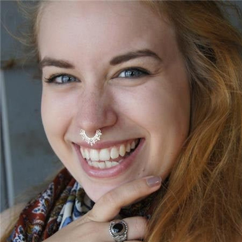 Herz Silber Septum Ring Septum Schmuck Septum Piercing Etsy