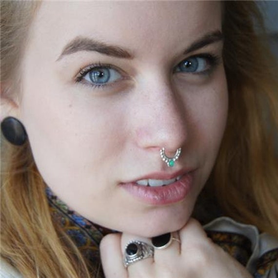 16G-1,2mm Indra silver tribal Septum piercing 18G-1mm 14G-1,6mm