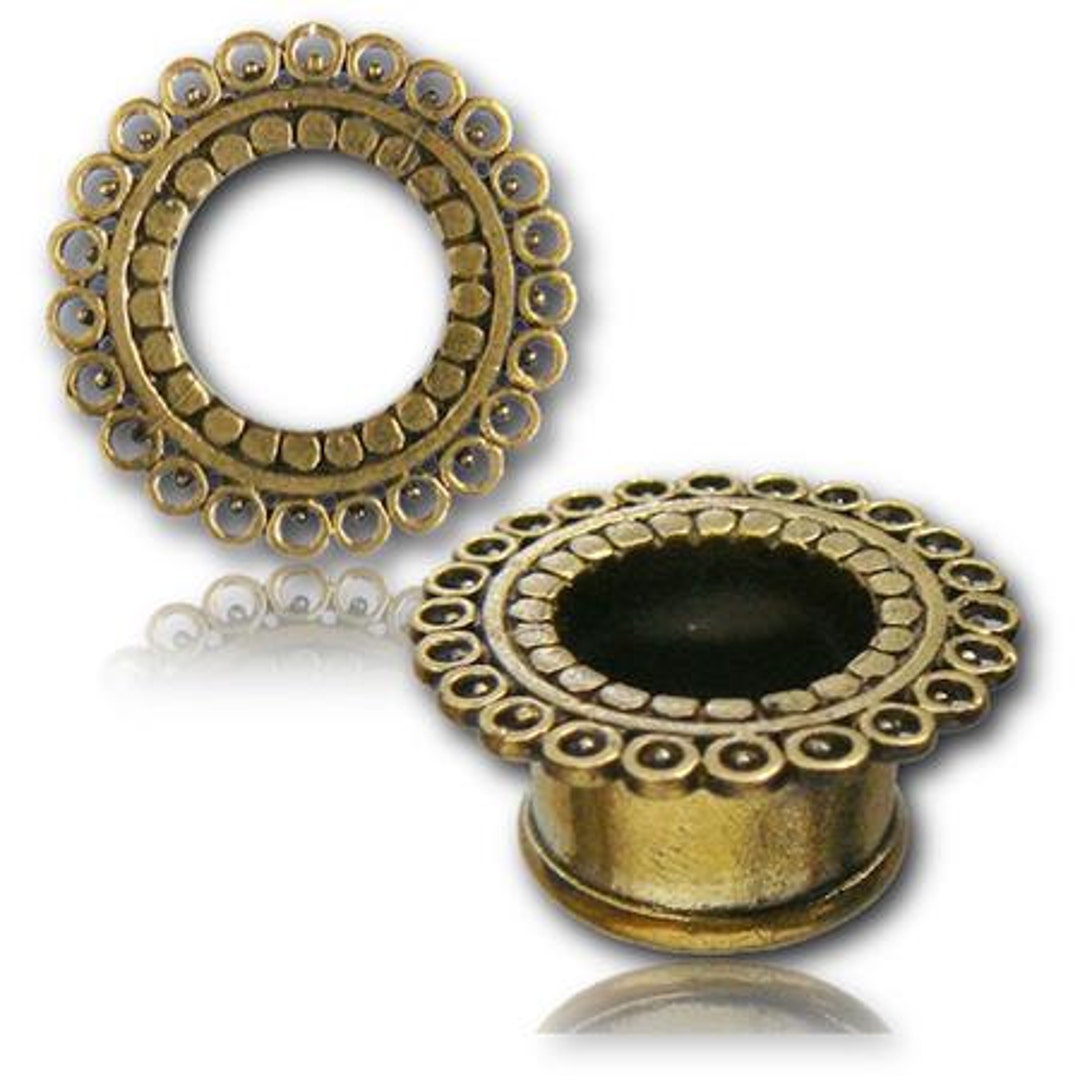 Tunnels D'oreille (gauges) KUBOOZ Bleu Planète Argenté - Opale Synthétique, Acier 316L, Tailles 00g à 1" - 3