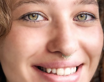 Spiral Brass Septum Ring – Tribal Indian Nose Piercing, 16G, B23