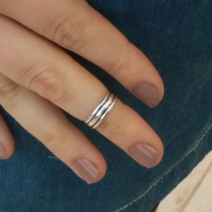 Silver Knuckle Ring - Silver Midi Ring - Silver Cuff Ring - Stack Ring - Upper Finger Ring - Adjusable Ring - Minimal Silver Ring - T18