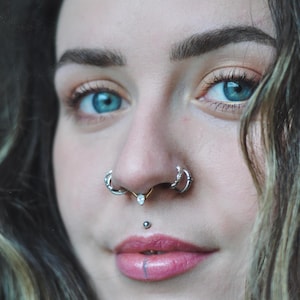 Nose Septum Piercing, Gold Septum Ring, 16g Septum Jewelry, Ethnic Septum Ring, Indian Septum Ring, Nose Piercing, Unique Nose Hoop