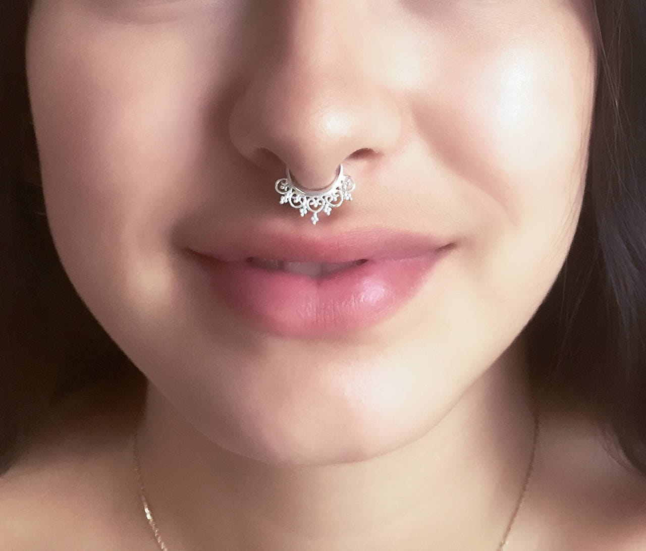 Silver Septum Ring Septum Jewelry Septum Piercing 18G Etsy
