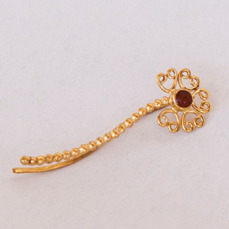 Gold Ear Cuff Ear Climber Climber Earrings Gemstone Etsy