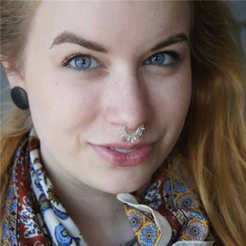 Fake Septum Ring Faux Septum Ring Fake Piercing Clip On Etsy
