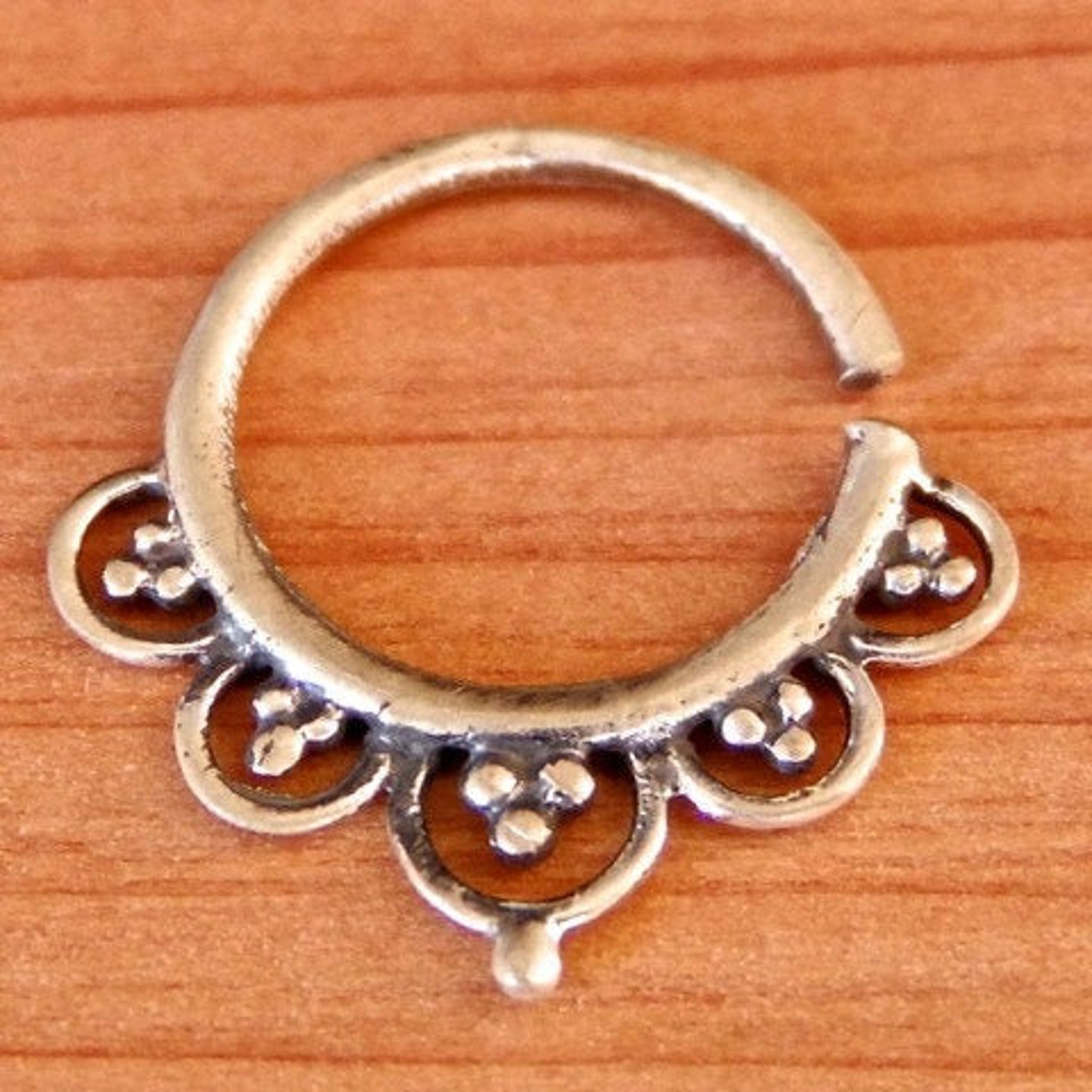Ajeet Oxidized Silver Septum Ring Septum Jewelry Septum Etsy