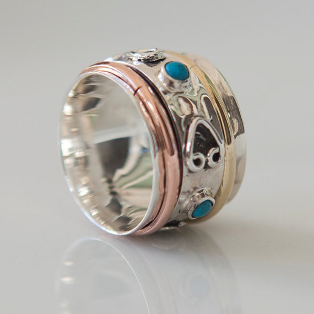 Danu Spinner Ring Meditation Ring Anti Stress Ring Three Metal Rings