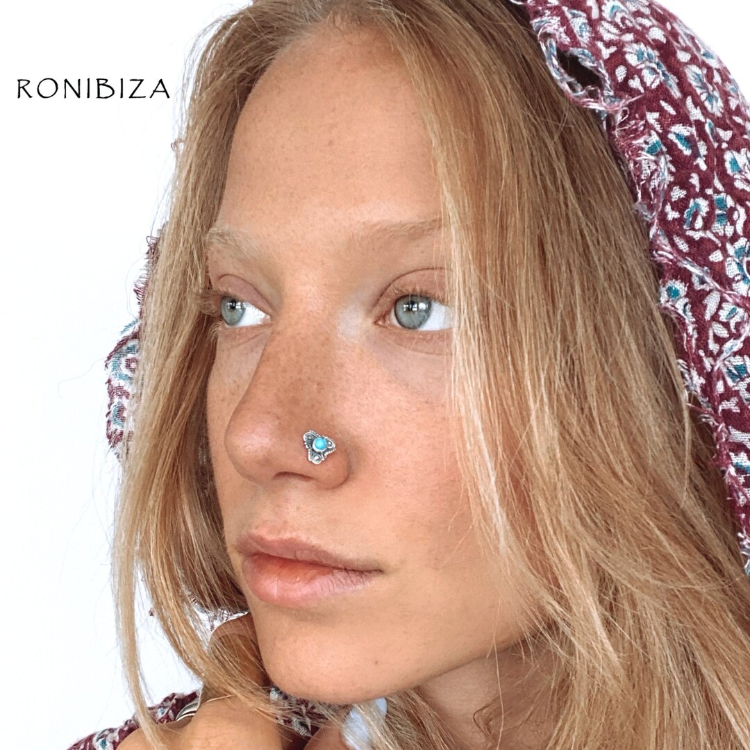 Turquoise Nose Stud Silver Nose Stud Tiny Nose Stud Nose Jewelry Nose