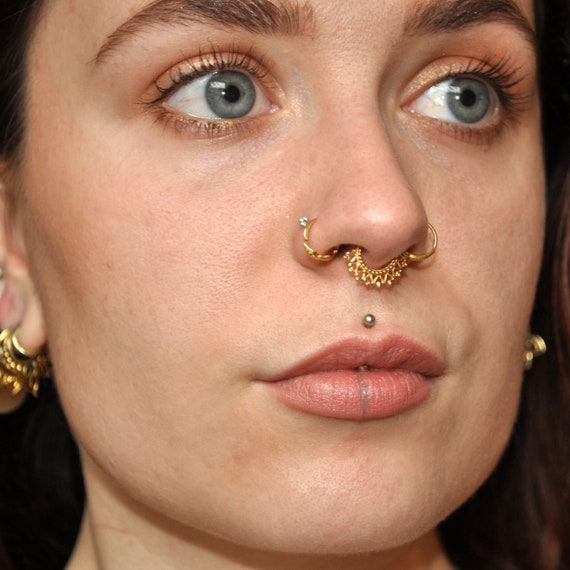 Gold Nostril Ring Nostril Jewelry Nose Piercing Indian Nose