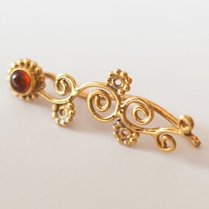Cartilage Jewelry, Gold Ear Cuff, Ear Climber, Climber Earrings, Gemstone Earrings, Red Onyx Ear Cuff, Ear cuff Jewelry, tribal earring