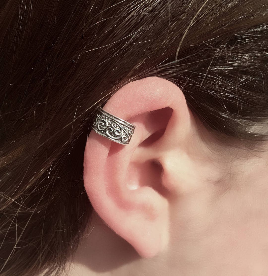 Silver Ear Cuff Ear Wrap Fake Ear Cuff Earcuff Jewelry Cuff Earrings Wrap Earrings Cartilage