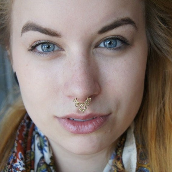 Fake septum piercing etsy deals
