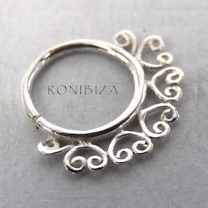 Silver Nose Ring - Silver Nose Hoop - Indian Nose Ring - Tribal Nose Ring - Nose Jewelry - Nose Piercing - Tiny Nose Ring - Nostril (NL19S)