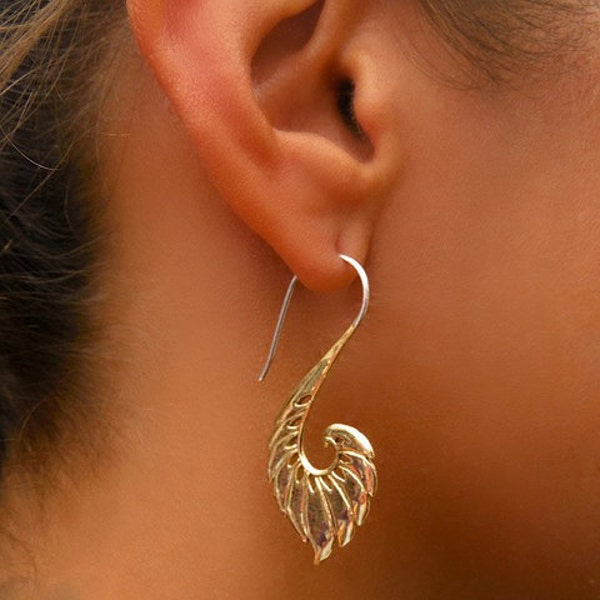 Brass Earrings - Tribal Earrings - Indian Earrings - Gypsy Earrings - Ethnic Earrings - Statement Earrings - Long Earrings  (EB40)