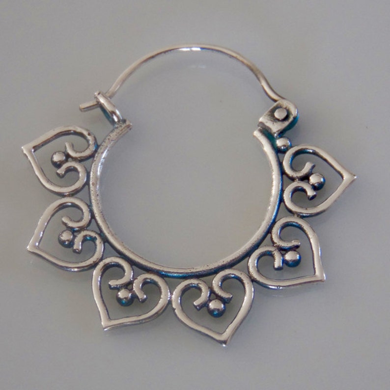 Silver Earrings Silver Hoops Gypsy Earrings Tribal Etsy