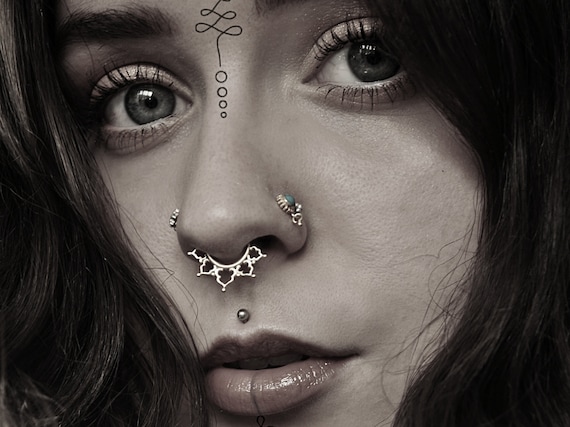 Septum Ring - 1.2 mm (16g) - Silver 9.25 - S - M - L | Organika Tribal