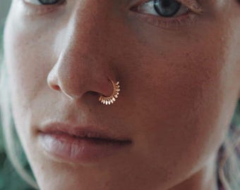 Anello setto in acciaio chirurgico, orecchino Daith opale, gioielli del Anello setto in acciaio chirurgico, orecchino Daith opale, gioielli del