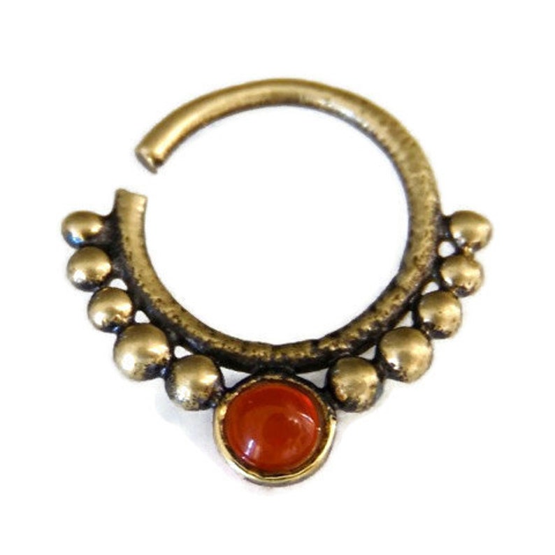 Dev Red Onyx Septum Ring Septum Jewelry Septum Piercing Etsy