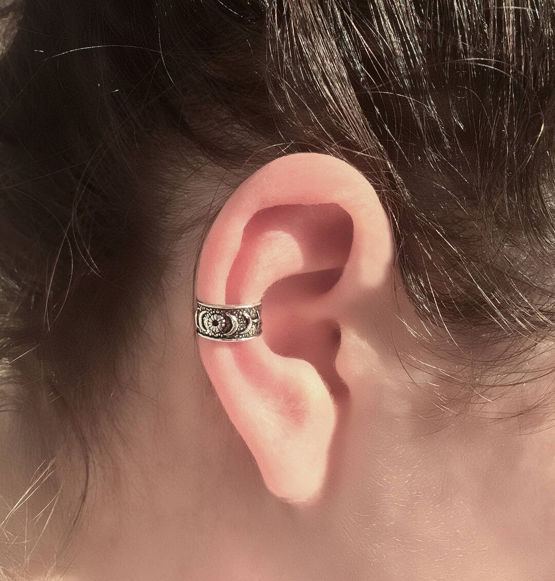 Set di 2 Ear Cuff / Fake superiore della cartilagine dell'orecchio polsino / Helix Clip / No Piercing gioielli / orecchini Conch / argento / 14 k oro riempito - Italia