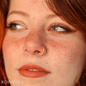 Indian Nose Ring, Gold Nose Ring, Nose Ring Hoop, Nose Piercing, Nostril Jewelry, Dangle Nose Ring, Tribal Nose Ring, Piercing Jewelry
