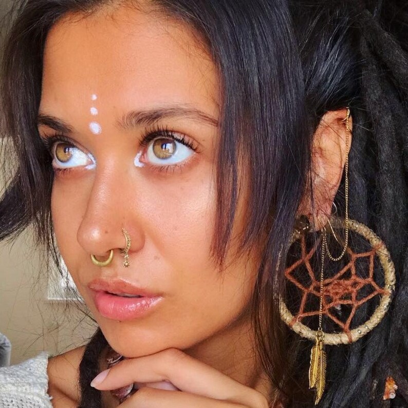 Sterling Silver Nose Ring Indian Nose Hoop Tribal Nose Ring Etsy