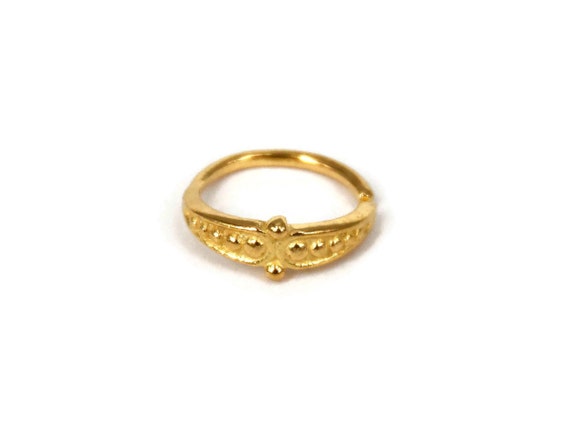 Indian Nose Ring 14k Gold Nose Ring Nostril Piercing 20g Nose