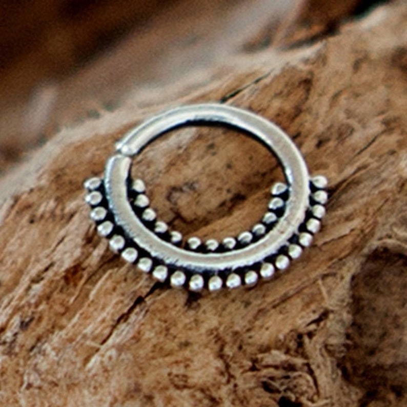 925 Sterling Silver Septum Fake Clamps – Nose Piercing Helix Ring – Handmade Silver