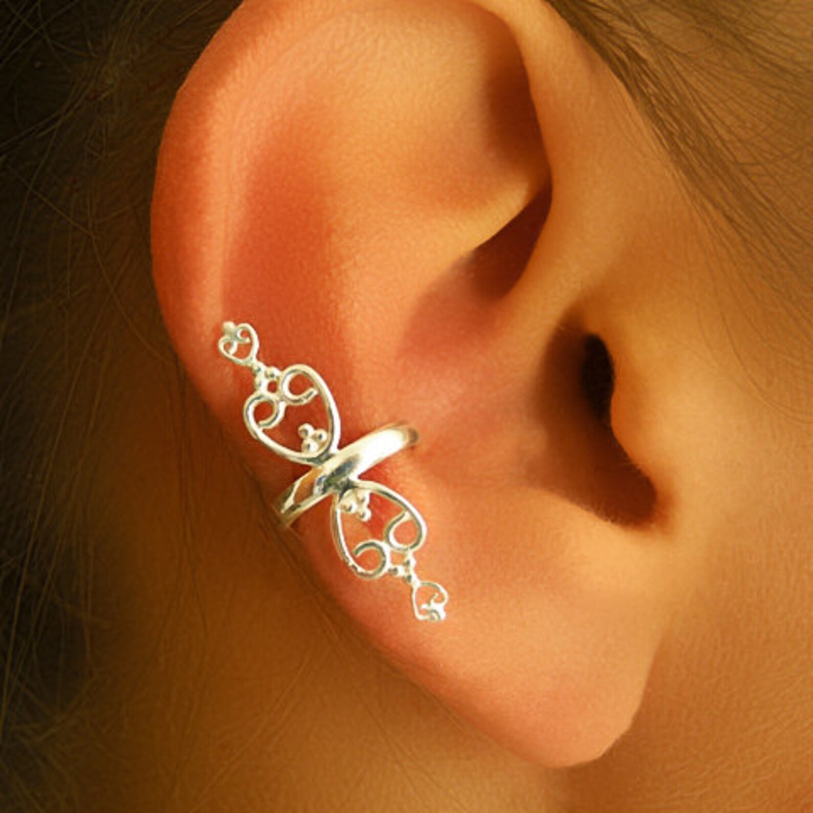 Silver Ear Cuff Ear Wrap Fake Ear Cuff Earcuff Jewelry Etsy