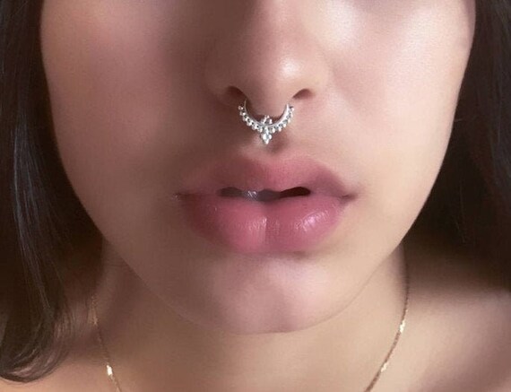 iJewelry2 Turquoise Simulated Opal Faux Clicker Illusion Septum Nose Ring  in Sterling Silver 18g - Walmart.com