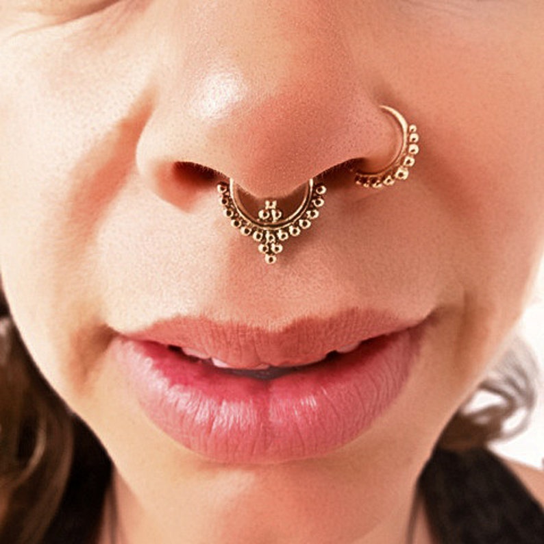 Fake Septum Ring Faux Septum Ring Fake Piercing Clip On Piercing Clip On Septum Septum Jewelry Septum Cuff Nose Jewelry SPF21 image 5