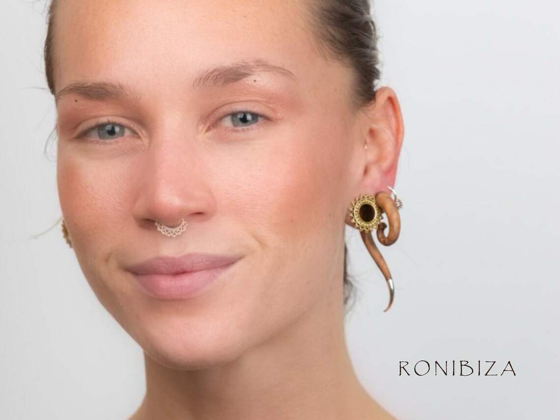 Mridula Fake Gauge Earrings Faux Gauge Earrings Fake Ear Etsy