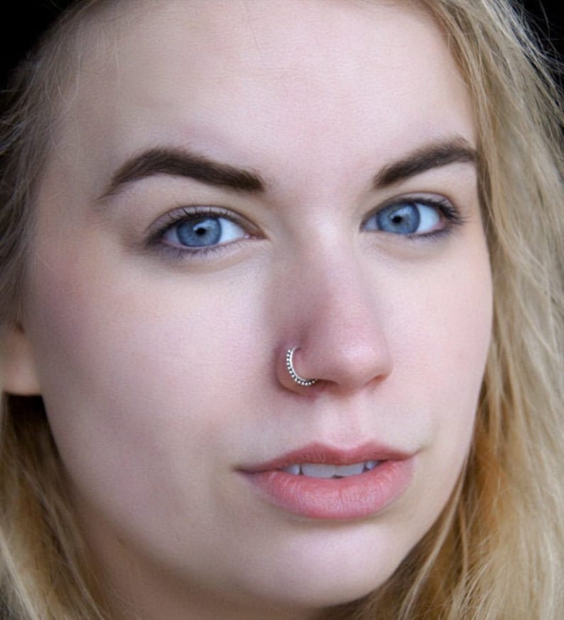 Indian Nose Ring 20g Nose Piercing Silver Nose Hoop Nose Etsy